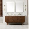 James Martin Vanities Amberly 72in Double Vanity, Mid-Century Walnut w/ 3 CM Ethereal Noctis Top 670-V72-WLT-3ENC